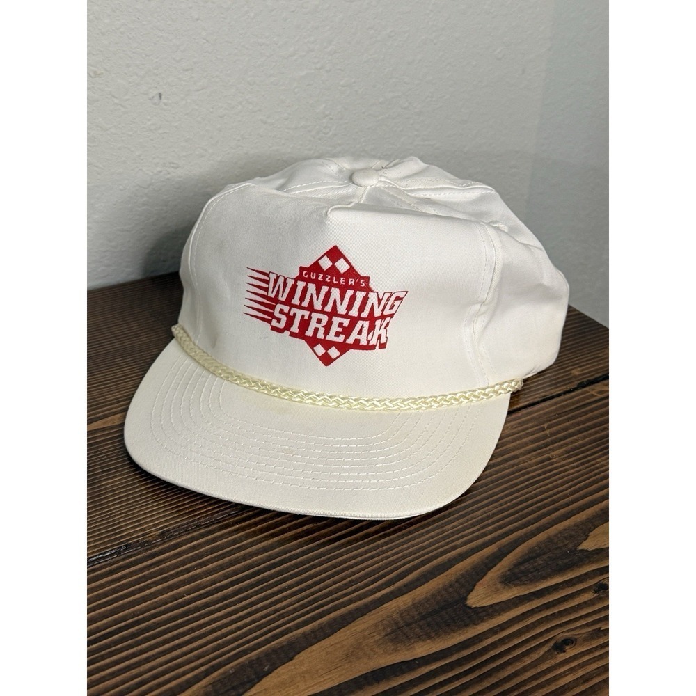 Vintage Guzzlers Winning Streak White Hat Cap Trucker Snap Back